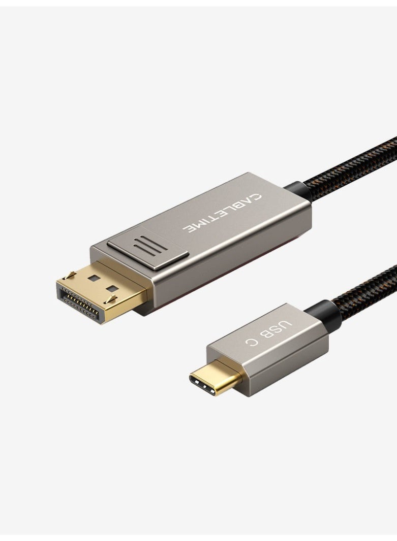CABLETIME 6.6FT 8K 60HZ BIDIRECTIONAL USB TYPE-C TO DISPLAYPORT CABLE 4K 144HZ COMPATIBLE WITH MACBOOK PRO - Image 1